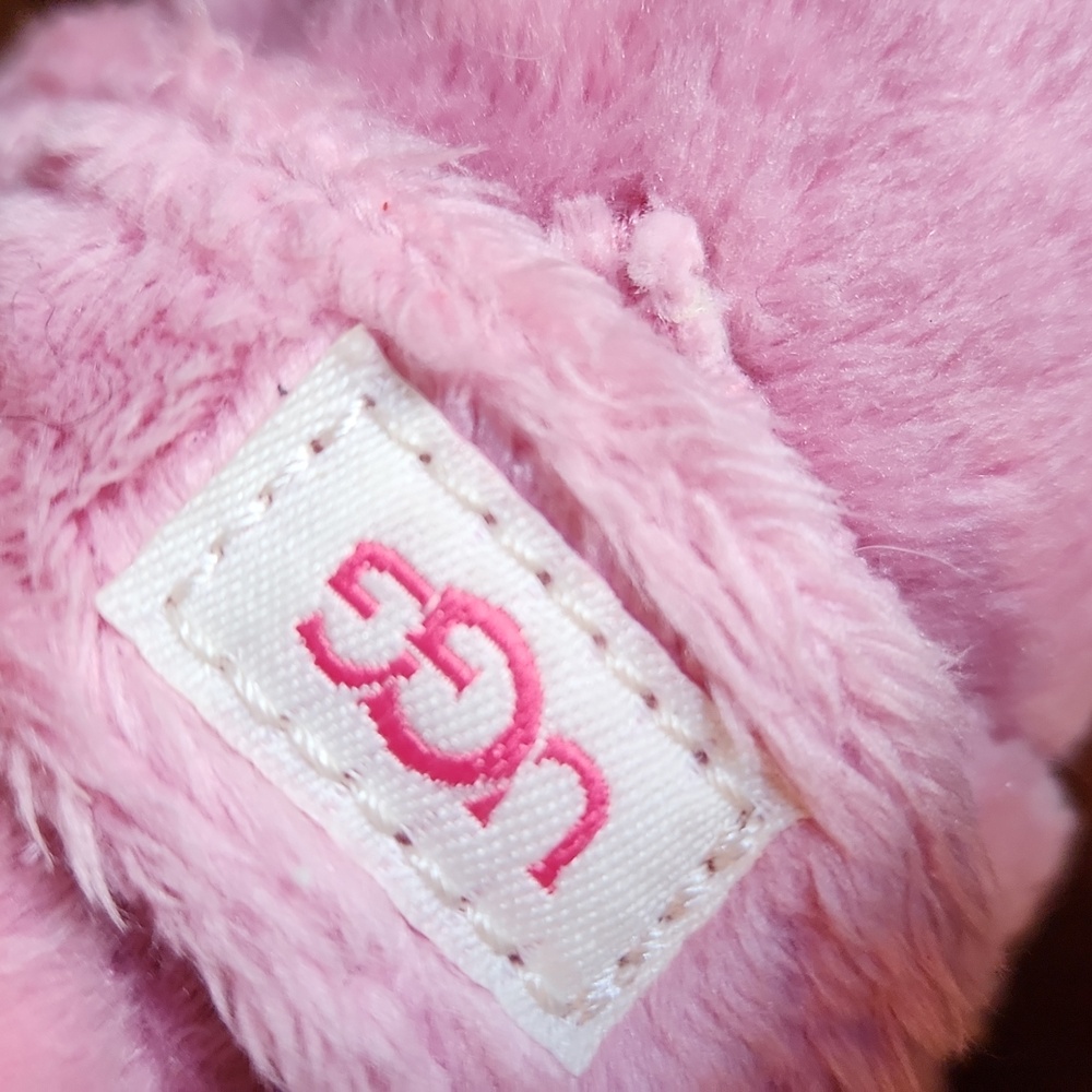 UGG Pink Fuzzy Baby Booties Size 2/3 - Picture 9 of 10